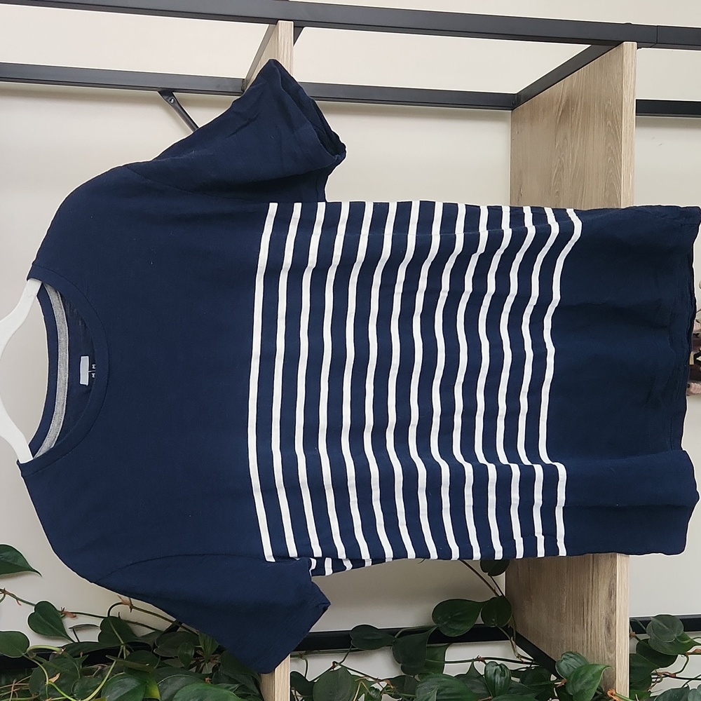 Blue and White Striped T-Shirt